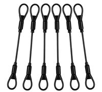 6Pack Stainless Steel Security Cable with Loops, 5.9"Security Wire Cable with PVC Coating, Black Stainless Steel Wire for Locking and Securing Applications