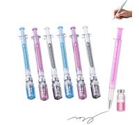 6Pack Syringe Shaped Gel Pens,2026 New Creative Syringe Shaped Gel Pen for Funny, Nurse Accessories, Neutral Pen for Office Supplies, Pe-n Body Color Random
