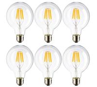 6PACK Vintage LED Filament Bulb G80-4W LED Light Bulb, Medium Screw E27 Base, Clear Warm White 2700K, LED Edison Bulb 40W Equivalent, 220VAC, Dimmable (4)