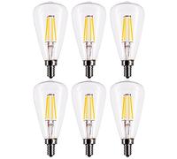 6PACK Vintage LED Filament Bulb ST48-4W LED Light Bulb, E14 Base, Clear Warm White 2700K, LED Edison Bulb 40W Equivalent, 220VAC, Dimmable (4)