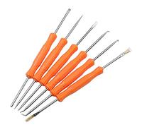 6Packs Metal Welding Auxiliary Tool Set Precise Double Sided Repair Tool Brush Scraper Fork Hook Awl for Circuit Board Repair(Orange)