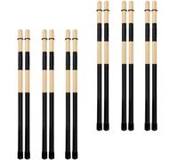 6Pair Drumsticks Bamboo Punk Drum Sticks for Jazz Folk Music Black