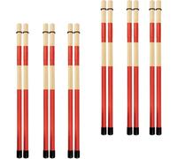 6Pair Drumsticks Bamboo Punk Drum Sticks for Jazz Folk Music Red