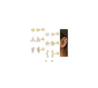 6Pairs Hypoallergenic Flat Back Stud Earrings for Women Gold/Silver