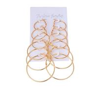 6Pairs / set Vintage Earrings Big Circle Hoop Earrings Women Steampunk Ear Clip Convenient and attractive