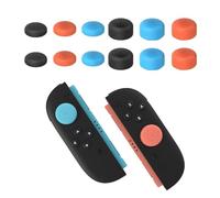 6Pairs Thumb Grips for Nintendo Switch 2- Dual Height (0.5cm & 1.5mm) Grip Set, Enhanced Control Thumb Caps for Switch 2, Anti-Slip Joystick Covers & Button Protectors (Orange/Black/Blue)