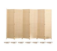 6Panel Room Divider Folding SnFree Standing Privacy Panels for Indoor/Outdoor Use Space Separator for Home Office Bedroom Living Room1.3 to 1.8 M Tall