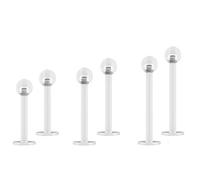 6pc 16g 1.2mm Labret Bar Retainer Keeper Lip Stud Snake Bite Clear Acrylic Piercing Jewellery (6mm 8mm 10mm)