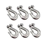 6pc 304 Steel Lifting Hooks with Safety Latch, Clevis Sling Hook, Fork Chain Hook, for Weight Lifting & Chain Wire Rope(5/16(load 1500lb))