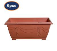6Pc 40Cm Window Box Planter Plastic Venetian Flower Pot Terracotta Garden Basket
