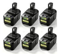 6PC 8.0Ah P108 Replacement for Ryobi Battery 18V Compatible for Ryobi Battery RB18L50 RB18L25 RB18L40 RB18L15 RB18L13 P102 P103 P104 P105 P106 P107 (6PACK)