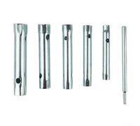 6PC 8-17mm Metric Tubular Box Wrench Set, Double Ended Tube Spanner Socket Wrench with Torque Bar for Automotive Repair and Plumbing