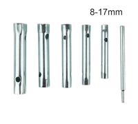 6PC 8-17mm Metric Tubular Box Wrench Set, Double Ended Tube Spanner with Torque Bar, Zinc Coated Carbon Steel for Socket Wrench for Automotive and Plumbing Repair
