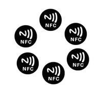 6PC Anti Metal White 25mm Diameter Adhesive Card for NFC-Enabled Smartphones 215 Cards Rewritable Cards Cards Chip Cards Chip Key with Labels Access Control Card Access Card