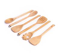 6pc Birchwood Utensil Set with Basting Spoon, Slotted Spoon, Short Turner, Solid Turner & Pasta Server KitchenAid Light Oak One Size