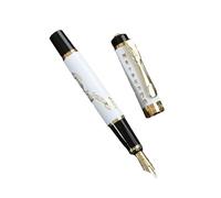 6pc- Box Embossed Pen Business Metal Signature Pen-White -0.5mm