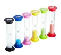 6Pc Colorful Sand Timer Clock Hourglass Timer Wide Range 30 Seconds to 10 Minutes Kitchen Study Exercise Play