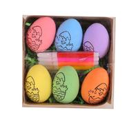 6PC DIY Easter Eggs, Easter Egg, Hand Painted Bunny Foam Egg for Crafts Hanging Hunts Basket Fillers DIY Painting Decorating Gift (D)