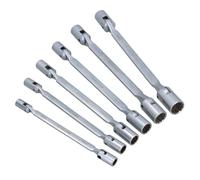 6pc Double End Flexible Socket Wrench Metric Spanner 8-19mm 12 Point TE844