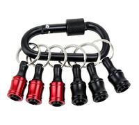 6pc Drill Bit Holder Keychain - Hex Shank Screwdriver Bits Holder 1/4 inch Hex Shank Bit Holder Keychain for DIY,Electrical,Woodworking,Construction