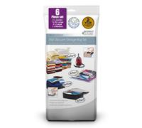 6Pc Flat Vacuum Storage Bag Set (2 Jumbo, 1 Extra Large, 2 Large, 1 Medium) By Protect & Store