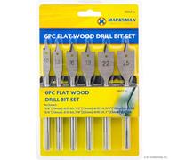 6Pc Flat Wood Spade Hole Cut Saw Drill Bit Set - 10-25Mm DIY Power Tool Accessories, Multi Purpose Wooden Cutting Drilling Bits, Strong & Durable