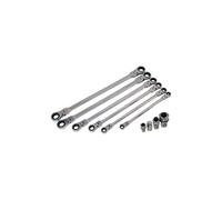 6pc Flexi-Head Extra Long Double Ended Ratchet Ring Spanner Set Metric