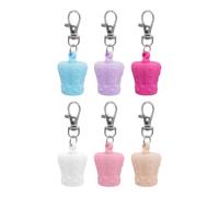 6pc Flexible Silicone Lip Gloss Holders with Metal Clasps Compact Design for On The Go Lip Balm Attachment