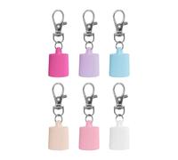 6pc Flexible Silicone Lip Gloss Holders with Metal Clasps Compact Design for On The Go Multi Purpose Lip Gloss Keychain Clip