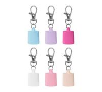 6pc Flexible Silicone Lip Gloss Holders with Metal Clasps Compact Design for On The Go Portable Lip Balm Keychain
