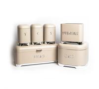 6Pc Gift-Boxed Iced Latte Storage Set With Tea, Coffee & Sugar Canisters, Utensil Store, Cake Tin And Bread Bin - Lovello
