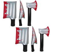 6PC Halloween Props, Bloody Inflatable Weapon Set - Realistic Knife Cosplay Accessories for Horror Parties, Prank Scares & Haunted House Decor