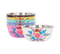 6pc Hand-Painted Picnic Snack Bowls Set - 14.5cm - Multicolour Pansy Billy Can Multi One Size