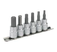 Loops 6pc Hex Key Socket Bit Set 3/8" Square Drive - 4mm to 10mm - S2 Steel Shafts in Metallics Loops Metallics