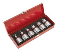 6pc Hex Socket Bit Set - 3/4" Square Drive - H14 to H23 Large Metric Allen Bolt