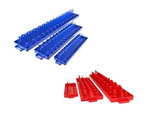 6pc Imperial AF SAE and Metric ABS Plastic Socket Holders 1/4" 3/8" and 1/2" Dr