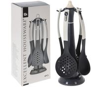 6PC Kitchen Utensils Set Spatula Spoon Turner Cooking Baking Tools with Stand