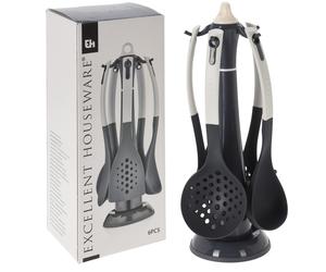 6PC Kitchen Utensils Set Spatula Spoon Turner Cooking Baking Tools with Stand
