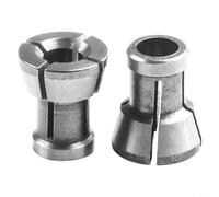 6pc M17 Collet Chuck Adapter Set with Nut for Engraving Machine and Electric Router, 10mm 9.5mm 8mm 6.35mm 6mm Carbide-Tipped Carbon Steel Milling Cutter