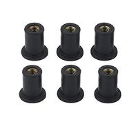 6pc M4 Durable Rubber Well Nuts Windshield Bolts Premium Brass and Quality Rubber Construction for Motorcycles Kayak Canoe Boats 1.3 cm Length 4 mm Diameter