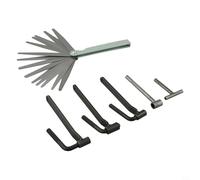 6pc Motorcycle Valve Clearance Tool Set Including Square and Hex Wrenches Feeler Gauge and T-Handle Wrenches for Engine Service Applications