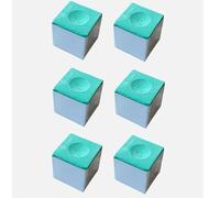 6pc of GREEN Billiards Quality Pool Snooker Non Slip Dry Powder Cue Chalks Cue Tip Accessories