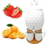 6Pc Pineapple Dispenser Drink Water Cocktail Tap Juice Punch Party Glass Mug Jar