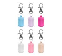 6pc Portable Lip Balm Rings Silicone Holder with Carabiner Hook Multi Purpose Use for Everyday Carry Clip On Lip Gloss Holder for Keys