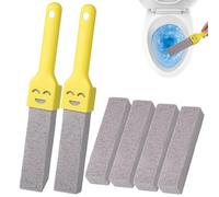 6Pc Pumice Stone for Toilet, Toilet Pumice Cleaning Stone with 2 Handle, Replaceable Toilet Pumice Stone for Cleaning, Nature Pumice Sticks for Cleaning Supplies Bathroom Pool Toilet Limescale Remover