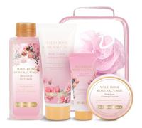 6PC Rose Bath Travel Bag Gift Sets for Women, Birthday Gifts for Her