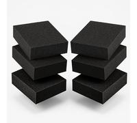 6pc Sanding Block Set - Assorted Grits #40#60#80, 4 Sided Reusable Foam Sanding Pads for Wood, Metal & Plastic, Hand Sanding Furniture, Rust Removal & DIY Finishing
