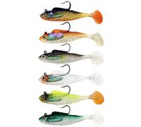 6pc Soft Fishing Lures Set 10cm 20g - Realistic Shad Bait with 3D Eyes & Barbed Hooks - Silicone Jelly Swimbaits for Pike, Perch, Zander, Trout - Freshwater & Saltwater Predator Fishing Tackle