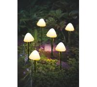 6pc Solar Mushroom Lights Outdoor Garden Solar Garden Stake Lights | Warm White LED 45cm Waterproof Toadstool Autumn Lighting, Fungi Decor, Autumn Garden Decorations & Outdoor Decor