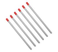 6pc Stainless Steel Dishwasher Bottle Holder Rods for Racks | Red Cap Ends, 6mm X 18.2cm Size, Fits Soda Bottles and Flutes, Easy Installation for Kitchens